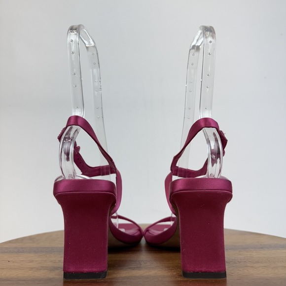 Womens Vince Luella Hot Pink Satin Platform Strappy Heeled Sandals Size 7 M GUC